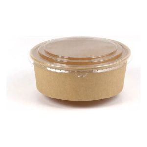 Bowl Kraft Marron 24 oz Con Tapa PP paquete por / 100
