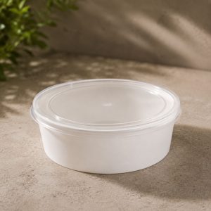 Bowl Kraft Blanco 44 oz con Tapa PP por Caja / 300