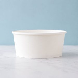 Bowl Kraft Blanco 24 oz Con Tapa PP por paquete / 100